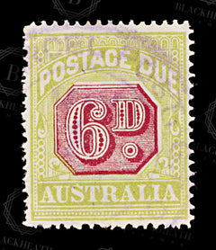 8668: Australia SGD97 6d Green & Pink 1922 Sc#J56 MiP48A Used C£16, view 3