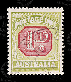 8670: Australia SGD100 1d Green & Pink 1931 Sc#J58a MiP50C Used C£11, view 3