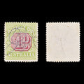 8672: Australia SGD80 1d Yellow green & Pink carmine 1914 MiP32Dya Used C£20