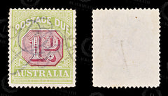 8672: Australia SGD80 1d Yellow green & Pink carmine 1914 MiP32Dya Used C£20, view 2