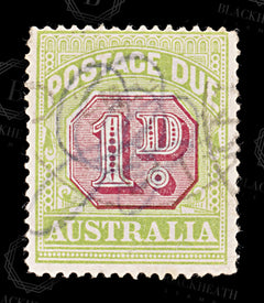 8672: Australia SGD80 1d Yellow green & Pink carmine 1914 MiP32Dya Used C£20, view 3