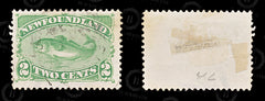 8693: Newfoundland SG46 2c Yellow green 1882 Sc#46 Mi32a Used C£32, view 2