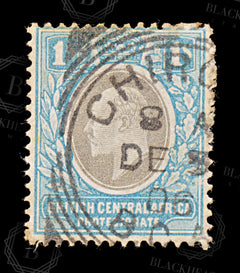 8701: British Central Africa SG62b 1s Blue & Grey 1904 Sc#64 Mi63 Used C£17, view 3