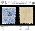 8703: Straits Settlements SG107 4c Blue 1899 Sc#89 Mi75 Mint MNH C£15