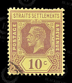 8705: Straits Settlements SG231 10c Violet 1925 Sc#191a Mi181Ia Used C£17, view 3