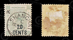 8706: Hong Kong SG48a 20c Grey green 1891 Sc#61 Mi48IIb Used C£14, view 2