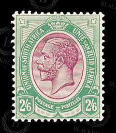 8708: South Africa SG14 2'6s Green & Purple 1913 Sc#13 Mi13 Mint MH C£55, view 3