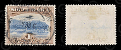 8711: South Africa SG39 (A) 10s Brown & Bright blue 1927 Sc#32b Mi42A Used C£10, view 2