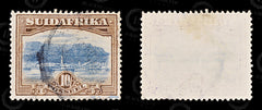 8712: South Africa SG39 (E) 10s Brown & Bright blue 1927 Sc#32a Mi41A Used C£10, view 2