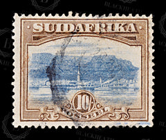8712: South Africa SG39 (E) 10s Brown & Bright blue 1927 Sc#32a Mi41A Used C£10, view 3