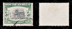 8713: South Africa SG38 (E) 5s Green & Black 1927 Sc#31a Mi39A Used C£35, view 2