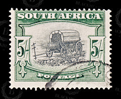 8713: South Africa SG38 (E) 5s Green & Black 1927 Sc#31a Mi39A Used C£35, view 3