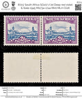 8723: South Africa SG107 2*2d Deep red violet & Slate 1945 Mi173a-174a Mint MLH C£26