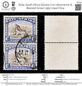 8724: South Africa SG120a 2*1s Ultramarine & Blackish brown 1952 Used C£24