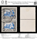 8725: South Africa SGO51 2*10s Blue & Charcoal 1950 MiD98-D99 Used C£250