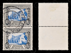 8725: South Africa SGO51 2*10s Blue & Charcoal 1950 MiD98-D99 Used C£250, view 2