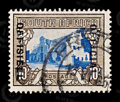 8728: South Africa SGO29 (E) 10s Blue & Sepia 1940 MiD64 Used C£23, view 3