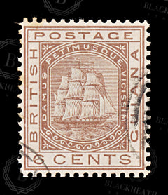 8733: British Guiana SG129 6c Dark brown 1876 Sc#75 Mi35 Used C£13, view 3
