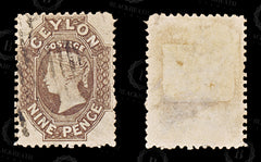 8734: Ceylon SG69 9d Light brown 1863 Sc#55b Mi38IIb Used C£38, view 2