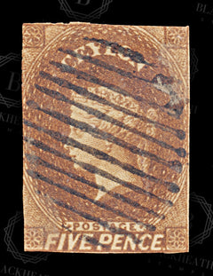 8735: Ceylon SG5 5d Brown 1857 Sc#6 Mi5y Used C£150, view 3