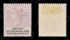 8737: Bechuanaland SG12 3d Black & Lilac 1887 Sc#13 Mi12 Mint MNG C£9, view 2