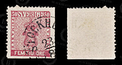 8743: Sweden SG11a 50ore Carmine rose 1865 Sc#12 Mi12a Filler C£110, view 2