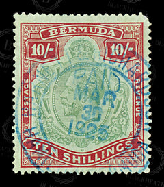 8752: Bermuda SG92 10s Green & Red 1924 Sc#96 Mi83a Used C£250, view 3
