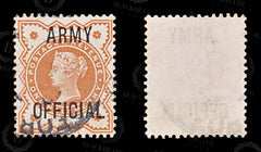 8763: GB SGO41 ½d. ARMY OFFICIAL. Broken L 1896 Sc#O54 MiD7 Used C£135, view 2