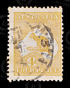 8765: Australia SG6 4d Orange 1913 Sc#6 Mi9IIXa Used C£26, view 3