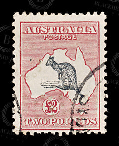8774: Australia SG114 £2 Black & Rose 1930 Sc#102 Mi88 Used C£750, view 3