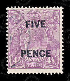 8776: Australia SG120 5d Violet 1930 Sc#107 Mi94 Used C£17, view 3