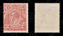 8779: Australia SG63 2d Red 1922 Sc#28 Mi35XA Mint MVLH C£19, view 2