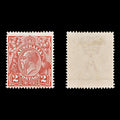 8780: Australia SG63 2d Red 1922 Sc#28 Mi35XA Mint MLH C£19