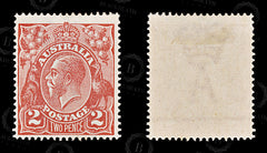 8780: Australia SG63 2d Red 1922 Sc#28 Mi35XA Mint MLH C£19, view 2