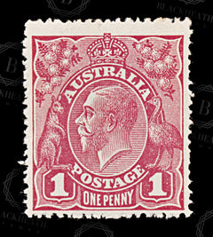 8781: Australia SG21c 1d Carmine red 1914 Mint MH C£13, view 3