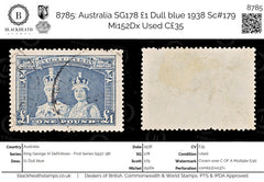 8785: Australia SG178 £1 Dull blue 1938 Sc#179 Mi152Dx Used C£35, view 1