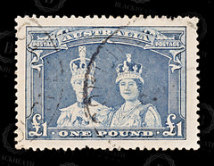 8785: Australia SG178 £1 Dull blue 1938 Sc#179 Mi152Dx Used C£35, view 3