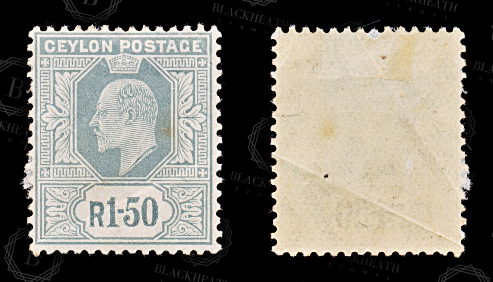 8815: Ceylon SG287 1.50r Slate 1905 Sc#192 Mi160 Mint MLH C£35