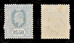 8815: Ceylon SG287 1.50r Slate 1905 Sc#192 Mi160 Mint MLH C£35, view 1