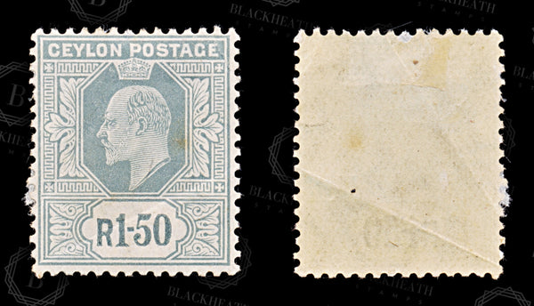 8815: Ceylon SG287 1.50r Slate 1905 Sc#192 Mi160 Mint MLH C£35
