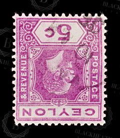 8818: Ceylon SG304 5c Magenta. Wmk Inv. 1912 Sc#203 Mi168 Used C£150, view 3