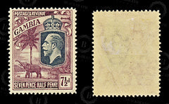 8826: Gambia SG119 7½d Violet 1922 Sc#122 Mi113 Mint MLH C£12, view 2