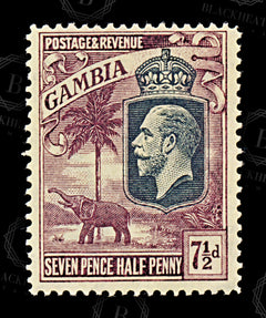 8826: Gambia SG119 7½d Violet 1922 Sc#122 Mi113 Mint MLH C£12, view 3
