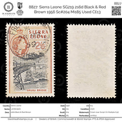 8827: Sierra Leone SG219 2s6d Black & Red Brown 1956 Sc#204 Mi185 Used C£13, view 1