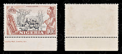 8828: Nigeria SG79 10s Black & Red Brown 1953 Sc#90 Mi82 Mint MVLH C£28, view 2