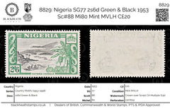 8829: Nigeria SG77 2s6d Green & Black 1953 Sc#88 Mi80 Mint MVLH C£20, view 1