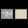 8838: Gambia SG153 2d Blue & Black 1938 Sc#135 Mi127 Mint MLH C£15