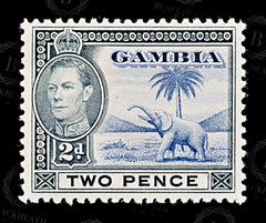8838: Gambia SG153 2d Blue & Black 1938 Sc#135 Mi127 Mint MLH C£15, view 3