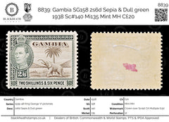 8839: Gambia SG158 2s6d Sepia & Dull green 1938 Sc#140 Mi135 Mint MH C£20, view 1