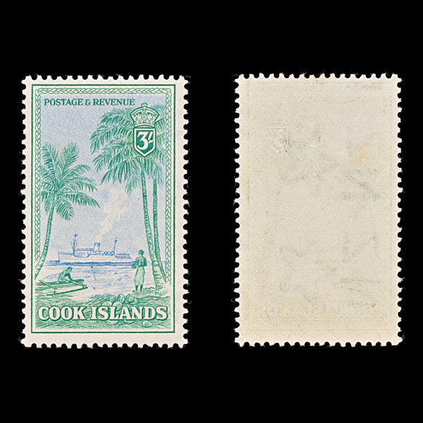 8849: Cook Islands SG159 3s Blue & Blue Green 1949 Sc#140 Mi87 Mint MNH C£28